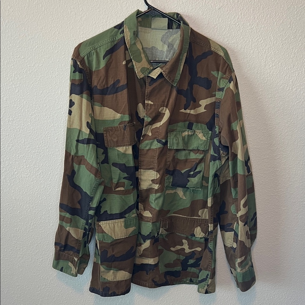 Camouflage Cargo Jacket Dark Camo Size Large